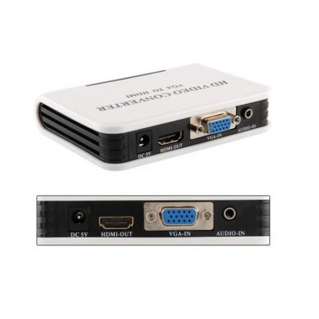 Convertisseur VGA / HDMI - VGA HD 15 Femelle + audio 3.5mm / HDMI A Femelle